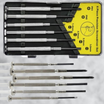 Justakeit 6Pc Mini Precision Screwdriver Set,6 Different Size Flathead and Phillips_127 Precision Screwdriver Set(Pack of 1)