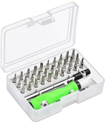 Wallsenterprise 32 in 1 Mini Screwdriver Bits Set with Magnetic Flexible Extension Rod Precision Screwdriver Set(Pack of 32)