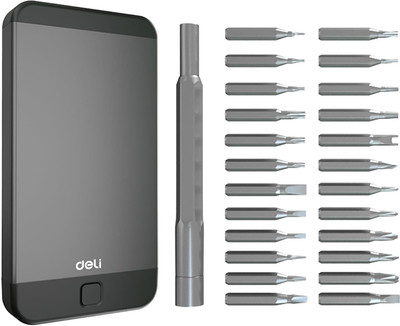 Deli DL3525 25-in-1 S2 Aluminum Precision Screwdriver Set with Magnetic Bits Precision Screwdriver Set(Pack of 1)