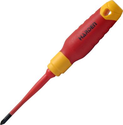Harden Insulated Magnetic Type Screwdriver PH1 X 80mm -VDE Can Withstand 1000V Standard Screwdriver(Pack of 1)