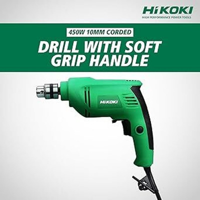 HI KOKI Corded Drill With Soft Grip Handle, 450 Watts Powerful Motor, 10Mm Drill Chuck Impact Screwdriver(Pack of 1)