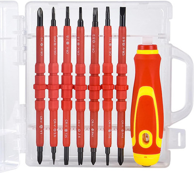 AASONS AASONS 15 In 1 Insulated Screwdriver Set Electrician Precisions Screw Bit Kit Precision Screwdriver Set(Pack of 8)