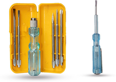 Hillgrove HGCM804M1 5in1 Multipurpose Repair Screw driver Kit with Neon Bulb Combination Combination Screwdriver Set(Pack of 5)