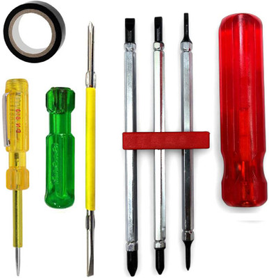 EPITECH MART 6 in 1 Multibit Screwdriver, 6inch 2 in 1 Screw Driver, Line Tester, PVC Tape Combination Screwdriver Set(Pack of 6)