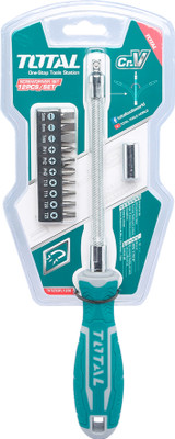TOTAL 12 Pcs Flexible Shaft Screwdriver Set for hard-to-reach areas - THT250FL1206 Combination Screwdriver Set(Pack of 12)