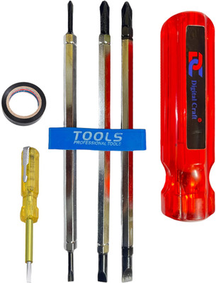 Digital Craft 6 IN 1 Multibit Screw Driver,Line Tester,PVC Tape Combination Screwdriver Set(Pack of 1)