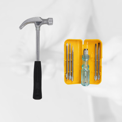 Hillgrove HGCM193M3 High Quality Durable Claw Hammer with 5in1 Combination Screwdriver Combination Screwdriver Set(Pack of 3)