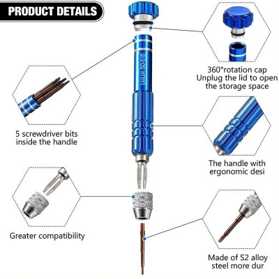 AKT LiuLon SD-515 5 in 1 screwdriver for mobile tab camera and watch repair Combination Screwdriver Set(Pack of 1)