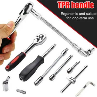 SHIVANICORP 46-Piece Multipurpose Ratchet Wrench & Hand Tool Kit Household & DIY Repair Set Long Handle Screwdriver(Pack of 1)