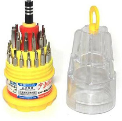 JACKLY Screwdriver Kit of 5 Bits and 1 Handle (Multipurpose Tool and Usage)13 Combination Screwdriver Set(Pack of 32)