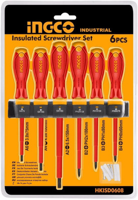 INGCO 6PCS INSULATED SCREWDRIVER SE Combination Screwdriver Set(Pack of 1)