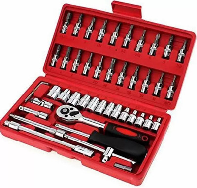 CODEWAVE Socket Set Tool Household Hand Tool Kit (46 Tools) Standard Screwdriver Set(Pack of 1)