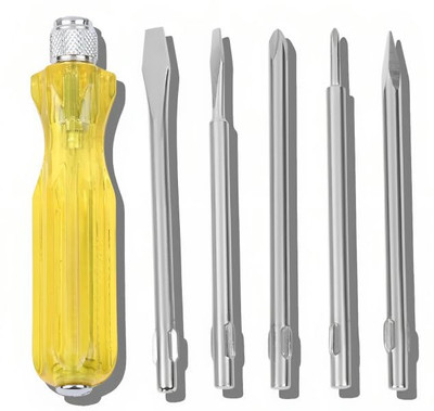 ZIODIC TruCare 5-in-1 Pc Screw Driver Kit With 2 Flat Blades, 2 Head Combination Screwdriver Set(Pack of 5)