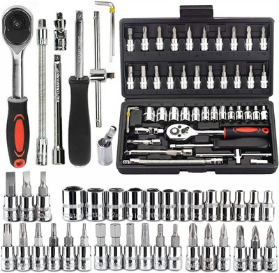 Ashmakam 46 in 1 Tool Kit Spanner Set, Bike Tool Kit, Home Use Tools Kit, Goti Pana Set Combination Screwdriver Set(Pack of 1)