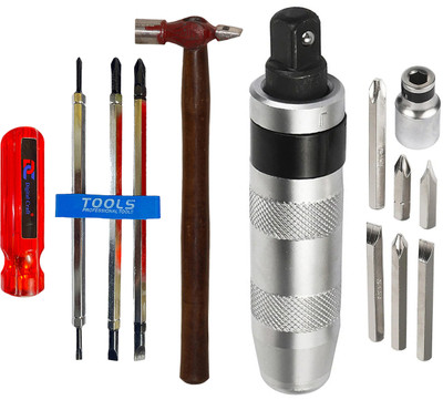 Digital Craft Impact Screwdriver, 6‑in‑1 Driver & 200g Hammer – 7‑Piece Tool Set Impact Screwdriver Set(Pack of 1)