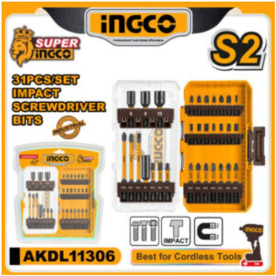 INGCO 31 Pcs impact screwdriver bits set Impact Screwdriver Set(Pack of 1)