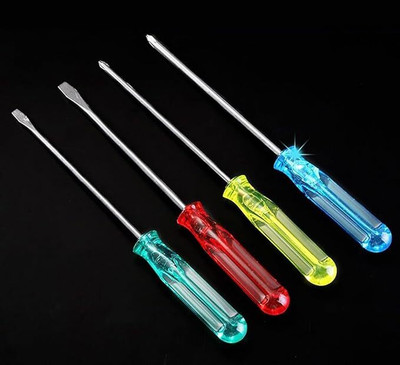 crewla Multicolor Screwdriver Set - 4 In 1 Tool Kit Long Handle Screwdriver Set(Pack of 4)