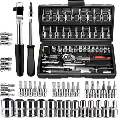 WINSOBY WB-101 46 in 1 tool kit Drive Socket Set Auto Repair Hand Tool Double Sided Socket Wrench(Pack of 1)