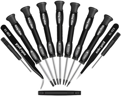 Kingsdun Kingsdun 12-in-1 Magnetic Torx Screwdriver Set, T3-T10 Precision Repair Kit Precision Screwdriver Set(Pack of 12)