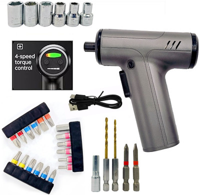 Shivanka Rechargeable Cordless Screwdriver Set with 30 Bits & Type-c Charging Cable Standard Screwdriver Set(Pack of 1)