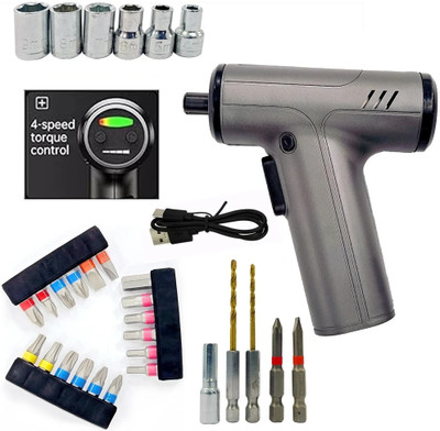 Infizent Rechargeable Cordless Screwdriver Set with 30 Bits & Type-c Charging Cable Standard Screwdriver Set(Pack of 1)