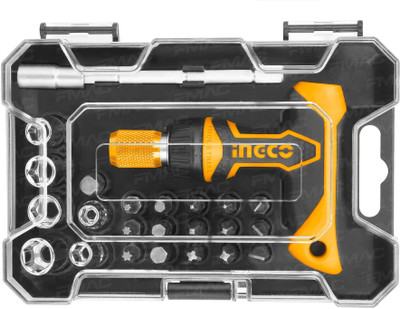 INGCO HKSDB0188 24PCS T-Handle Wrench Screwdriver Set|Power tools|Hand tools|Constructions Tools|Industrial Tools|Building tools|Mechanical Tools Ratchet Screwdriver Set(Pack of 24)