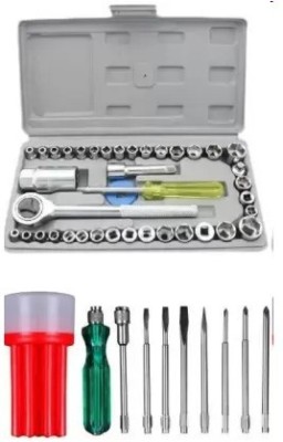 Saleshop365 Hand Tool Combo 40 pcs Combination Socket and Screw Driver Set With Line Tester Combination Screwdriver Set(Pack of 1)