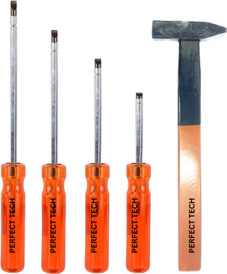 PERFECT TECH Combo 4 Pcs Screwdriver Tools Kit Set & Claw Hammer 11 Inch Combination Screwdriver Set(Pack of 5)
