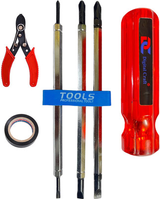 Digital Craft 6 IN 1 Multibit Screw Driver,PVC Tape,Wire Stripper Combination Screwdriver Set(Pack of 1)