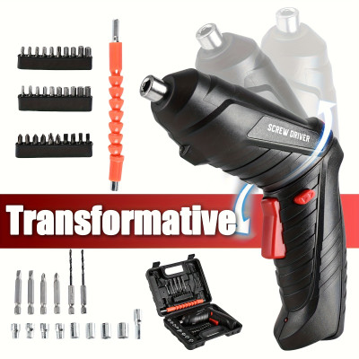4uonly 48-PCS 4.2V Screwdriver Set Home Household Hand Screwdriver FBC12 Standard Screwdriver Set(Pack of 1)