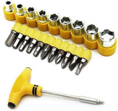 ALL THINGS MORE SHOP T Shape Screwdriver Set Batch Head Ratchet Pawl Socket Spanner Hand Tools Ratchet Screwdriver Set(Pack of 24)