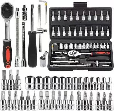Morlin 46 In 1 Pcs Tool Kit & Screwdriver and Socket Set,Hand Tool Kit Socket Set Combination Screwdriver Set(Pack of 46)