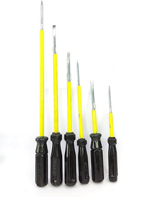Tudoccy Screwdriver Set – Heavy Duty Flathead Kit with Cushion Grip Handle Standard Screwdriver Set(Pack of 6)