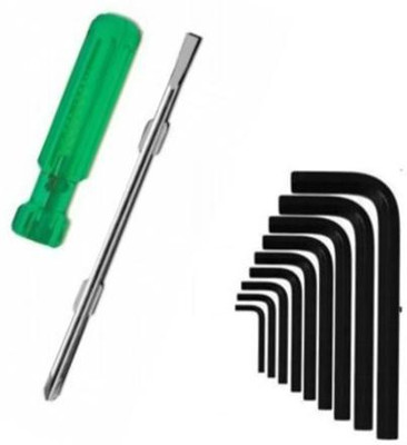 Saleshop365 Toolkit Combo -2 in 1 Screwdriver +10 Pcs Allen Hex Key Wrench Set Combination Screwdriver Set(Pack of 2) Saleshop365 Toolkit Combo -2 in 1 Screwdriver +10 Pcs Allen Hex Key Wrench Set Combination Screwdriver Set(Pack of 2)
