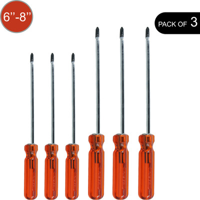 OMXE Professional Taiwan Quality 2-in-1 Screw Driver for Superior Performance Combination Screwdriver(Pack of 3)