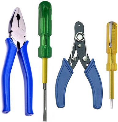 ACP ENTERPRISES Plier with 2in1 Screwdriver, Wire Cutter and 12CM Analog Voltage Tester free Combination Screwdriver Set(Pack of 1)