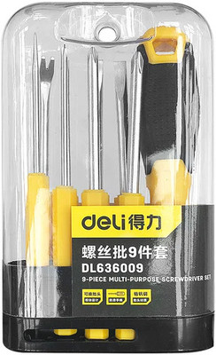 Deli Deli 8-in-1 function interchangeable Screwdriver Set Standard Screwdriver Set(Pack of 9)
