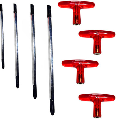 ZIODIC Reversible Screwdriver Set with Long Handles, T-Driver Kit, 4 Pieces, Red Standard Screwdriver Set(Pack of 4)