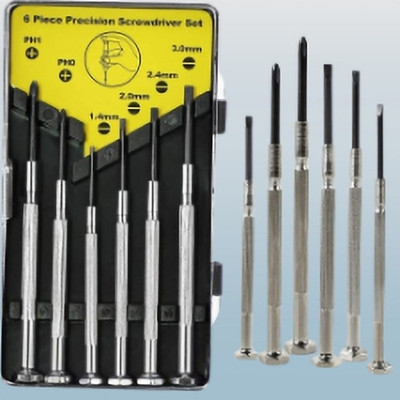 Justakeit 6Pc Mini Precision Screwdriver Set,6 Different Size Flathead and Phillips_166 Precision Screwdriver Set(Pack of 1)