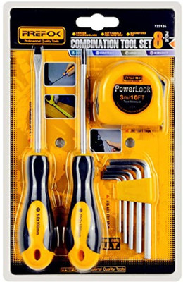 BANISTROKES 8PCS Screw Driver Measure Tape Wrench Kit Combination Hand Tool Set Combination Screwdriver Set(Pack of 8)