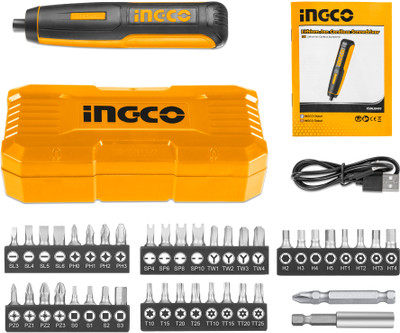 INGCO Lithium Ion Cordless Screwdriver Impact Screwdriver Set(Pack of 1)