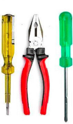 VKR universe Plier 8 Inch ,screw driver 9 inch,tester Combination Screwdriver Set(Pack of 3)
