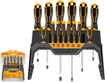 GSK Cut 14-Piece Screwdriver Tool Set with Precision Screwdrivers, Cr-V Round Blade Precision Screwdriver Set(Pack of 14)