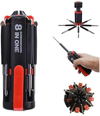 rvs trader 8 in 1 Screwdrivers with Worklight and Flashlight Long Handle Screwdriver Set(Pack of 1)