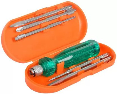 Ubod 5 in 1 Multipurpose Repair Screwdriver Tool Kit with Neon Bulb Combination Screwdriver Set(Pack of 6)