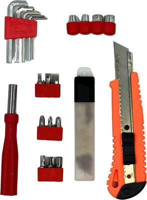 OneWish DIY Tool Set for Home with Allen key, Screwdriver, Cutter Combination Screwdriver Set(Pack of 18)
