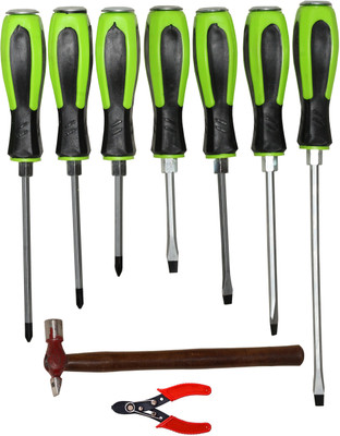 Digital Craft 7Pc Screw Driver Set,Hammer 200 gm,Wire Stripper Combination Screwdriver Set(Pack of 1)