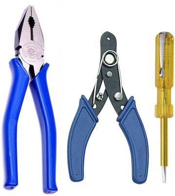 ACP ENTERPRISES Plier with Wire Cutter (for Wire Cut & Stripping) and 12cm Analog Voltage Tester Combination Screwdriver Set(Pack of 1)