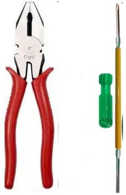 Saleshop365 Hand Tool Kit - Combination Plier + 2 in 1 Screwdriver Combination Screwdriver Set(Pack of 2)