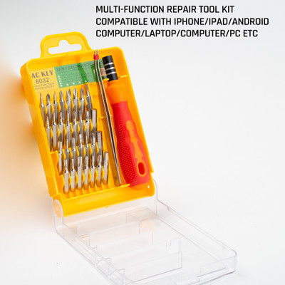 JACKLY Screwdriver Kit of 5 Bits and 1 Handle (Multipurpose Tool and Usage)33 Combination Screwdriver Set(Pack of 32)
